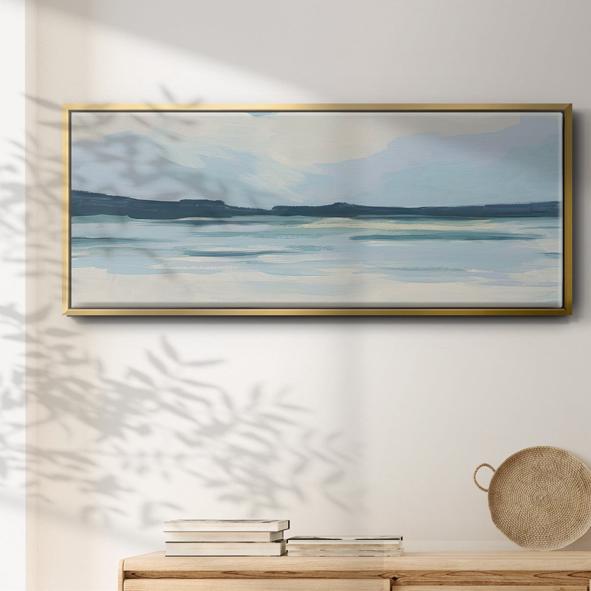 Cream Coastline I - Floater Framed Canvas Print