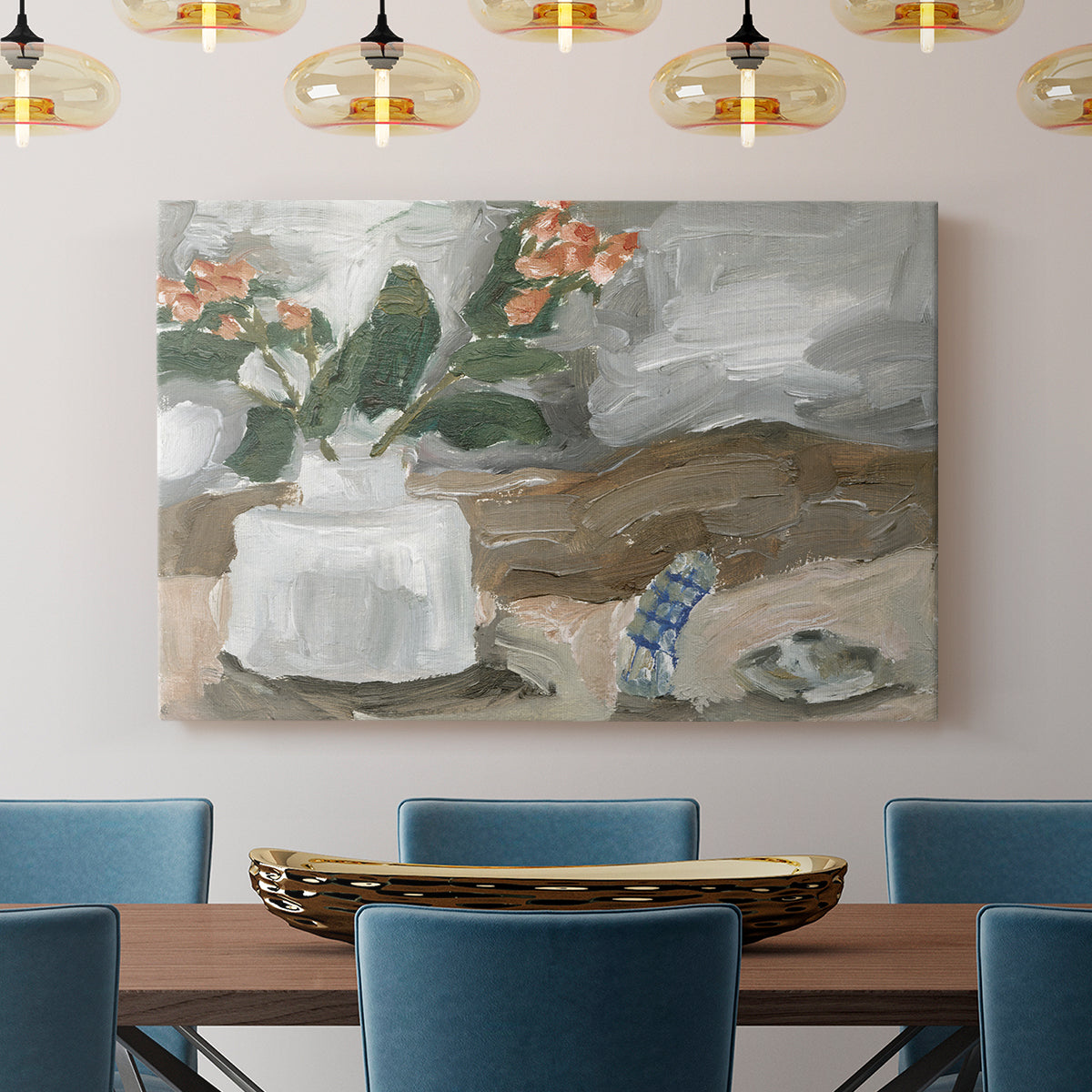 Vase of Pink Flowers III - Canvas Art Print
