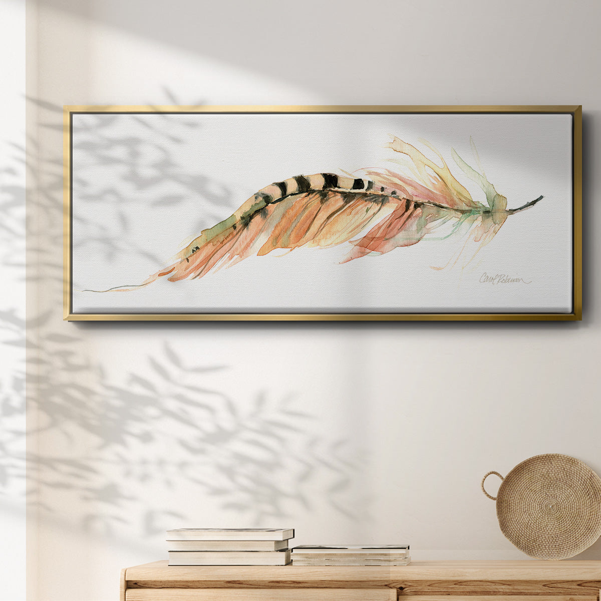 Tail Feather IV - Floater Framed Canvas Print