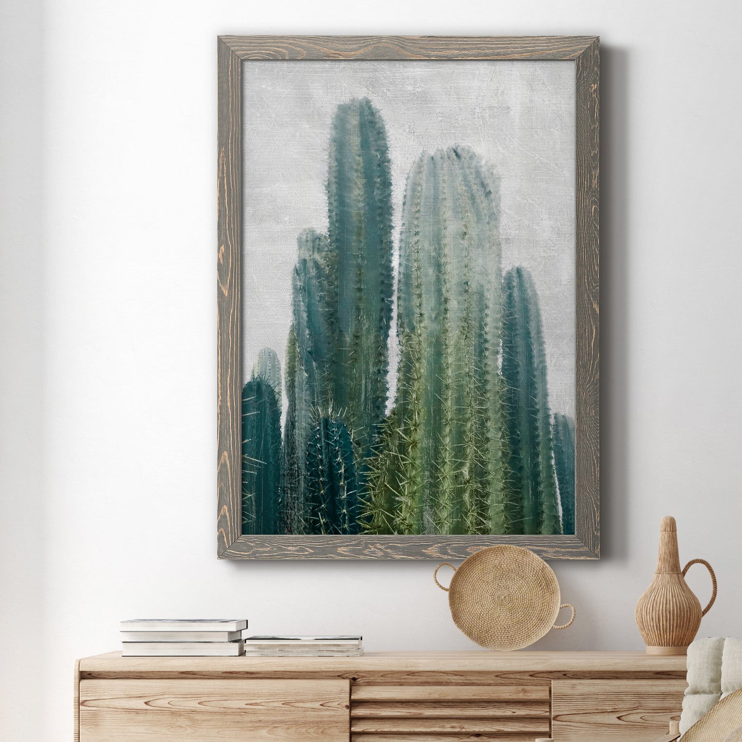 Aruba Cacti II - Barnwood Framed Canvas Print
