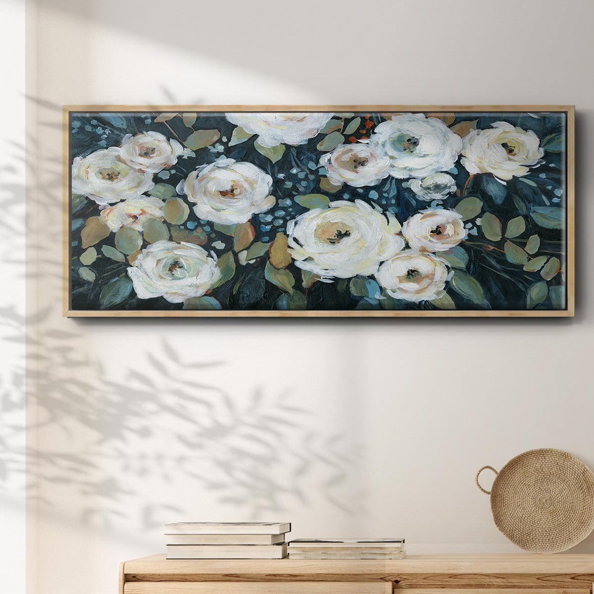 Moonlit Garden I - Floater Framed Canvas Print