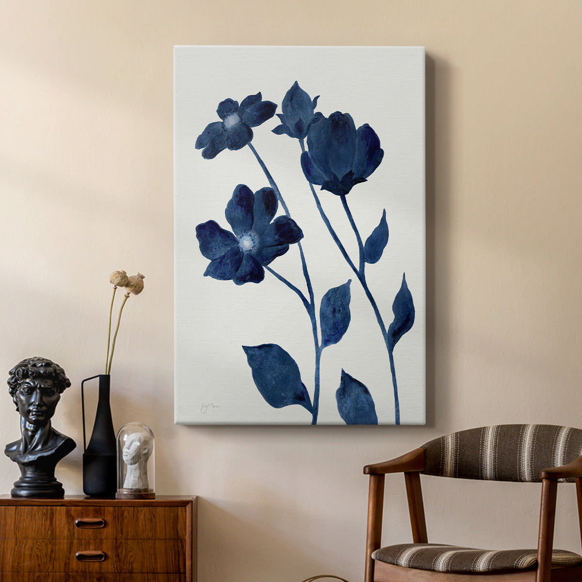 Indigo Bloom I - Canvas Art Print