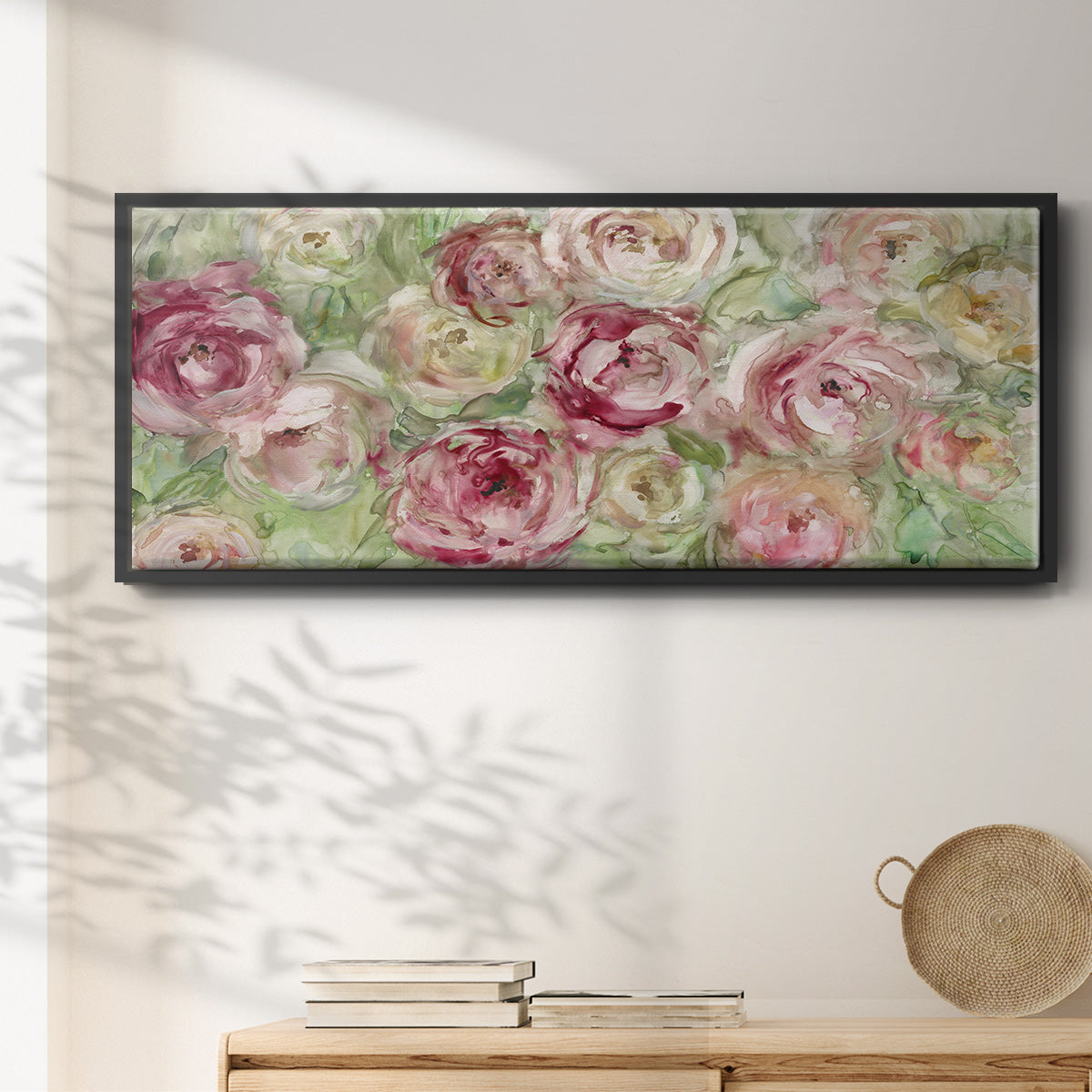 Climbing Rose - Floater Framed Canvas Print