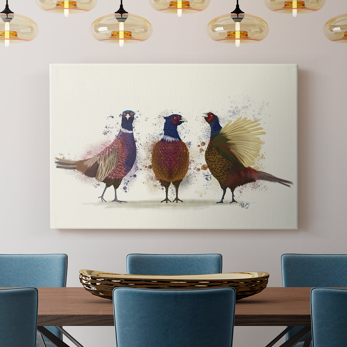 Pheasant Trio - Canvas Art Print