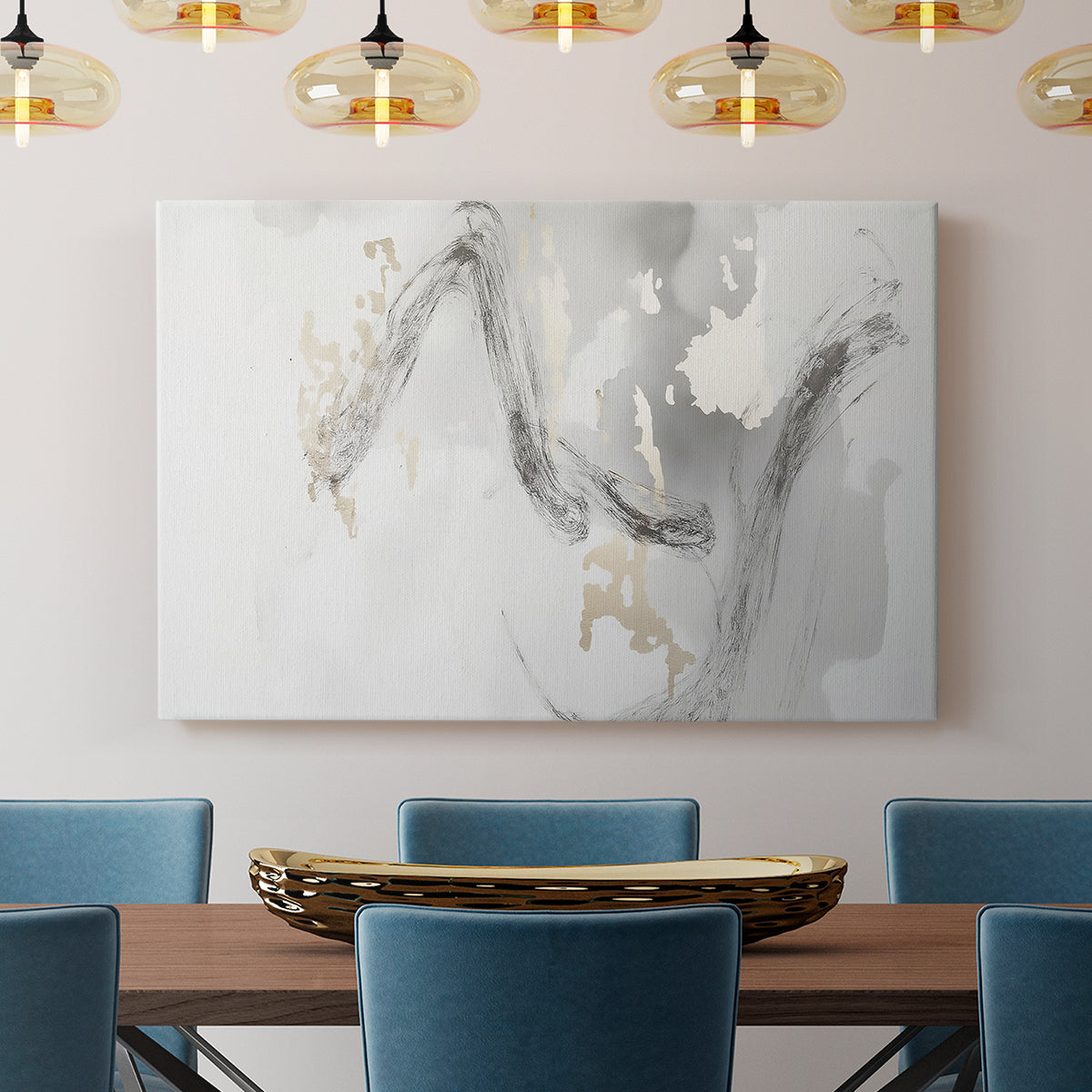 Grey Brushstrokes CXVII - Canvas Art Print