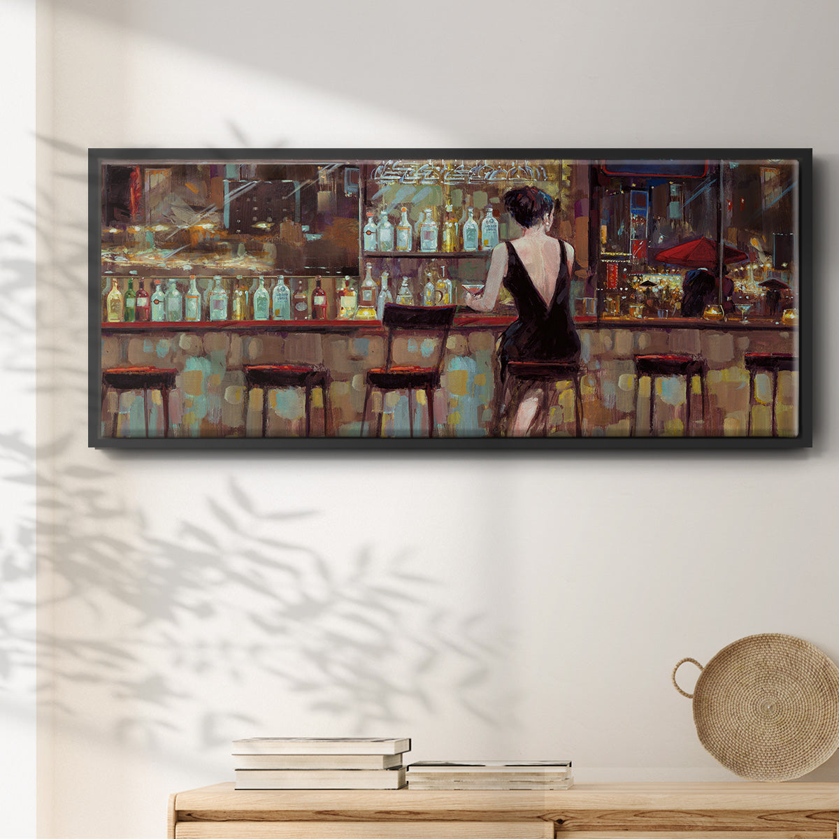 Elegant in Black - Floater Framed Canvas Print