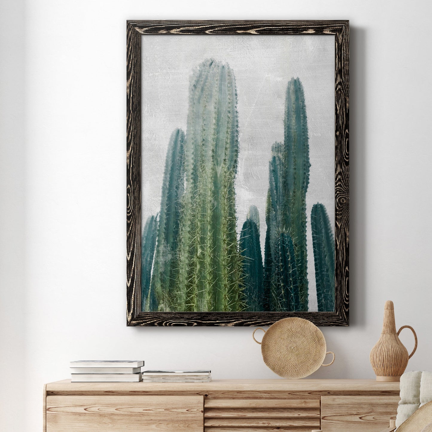 Aruba Cacti I - Premium Canvas Framed in Barnwood - Ready to Hang