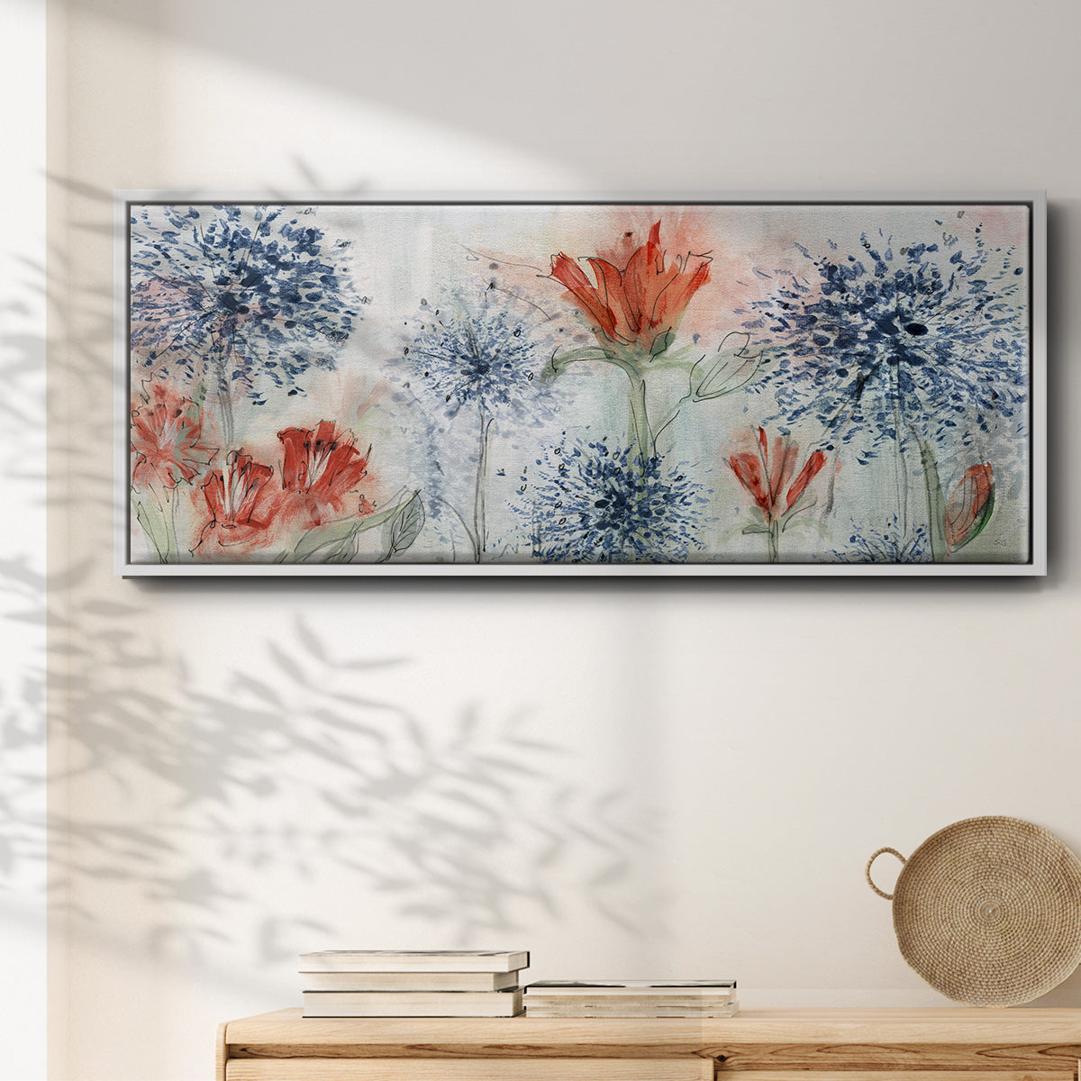 Tiger Lily Field - Floater Framed Canvas Print