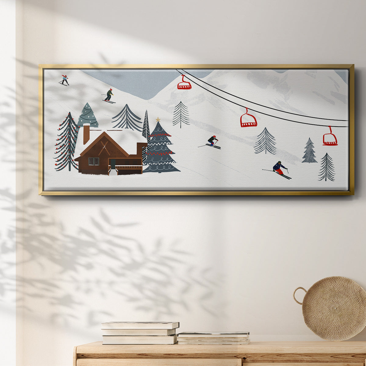 Ski Slope Collection D - Floater Framed Canvas Print