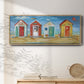 Bright Beach Huts - Floater Framed Canvas Print