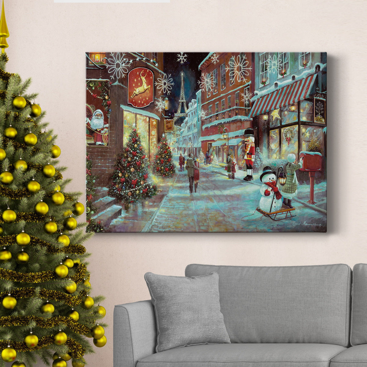 Paris Christmas - Premium Gallery Wrapped Canvas  - Ready to Hang