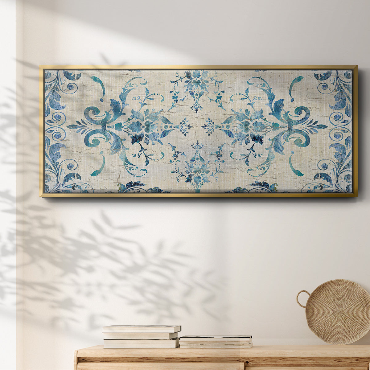Border Damask - Floater Framed Canvas Print