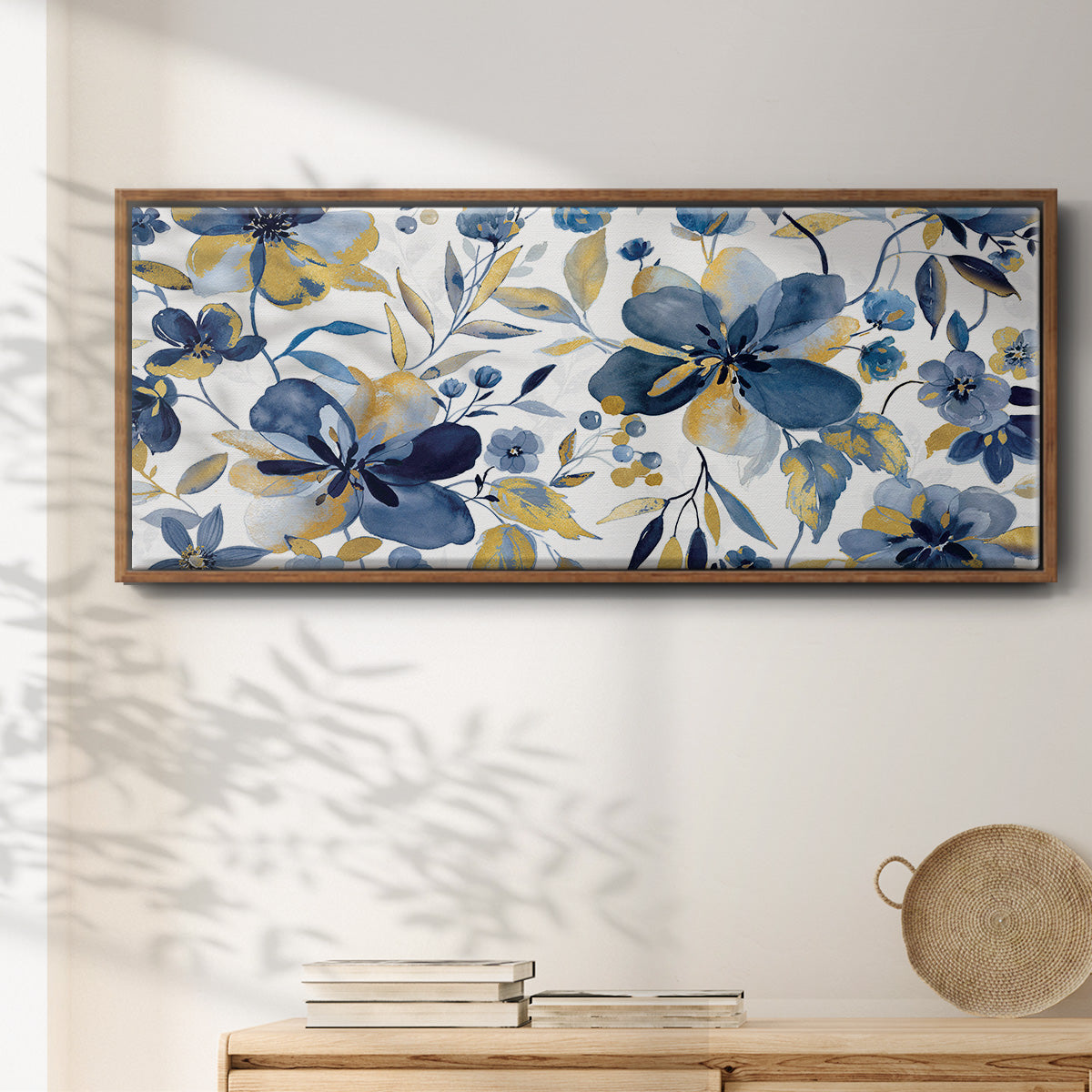 Golden Indigo - Floater Framed Canvas Print