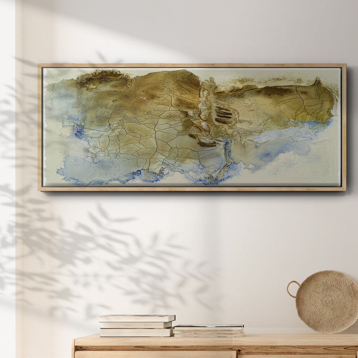 Golden Fissure I  - Floater Framed Canvas Print