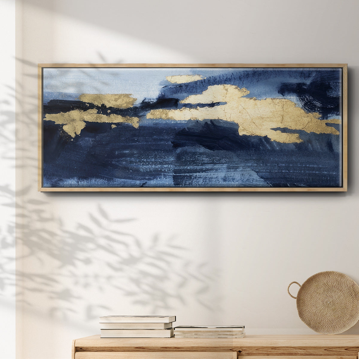 Gilded Indigo Sea II - Floater Framed Canvas Print