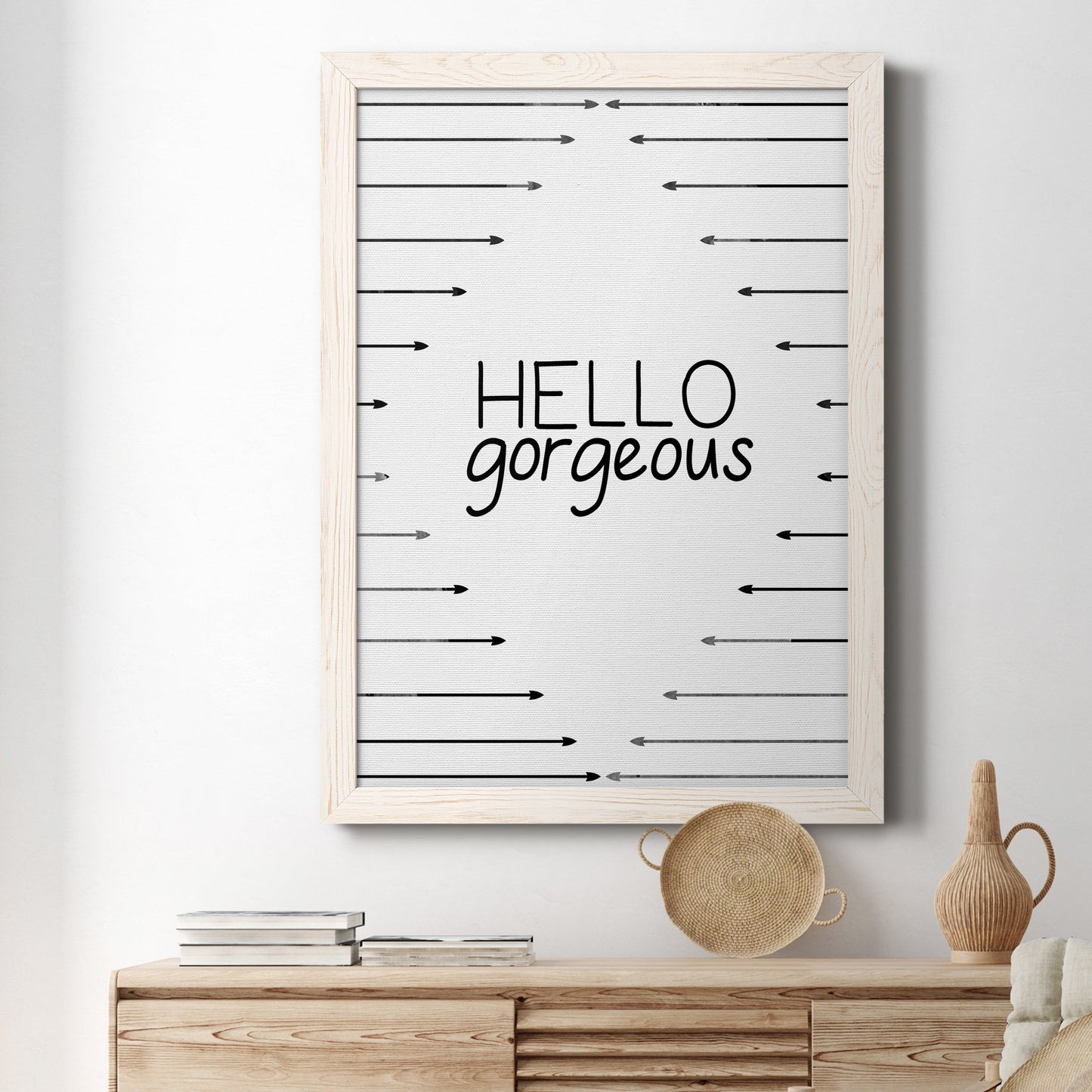 Hello Gorgeous - Premium Canvas Framed in Barnwood - Ready to Hang