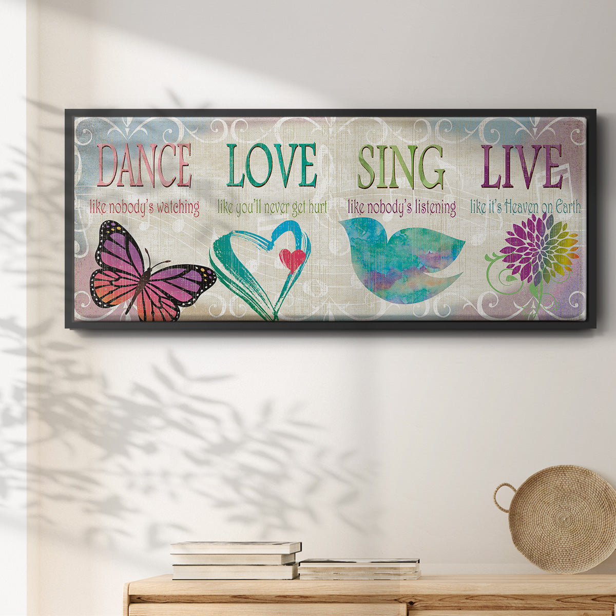 Dance Love Sing - Floater Framed Canvas Print