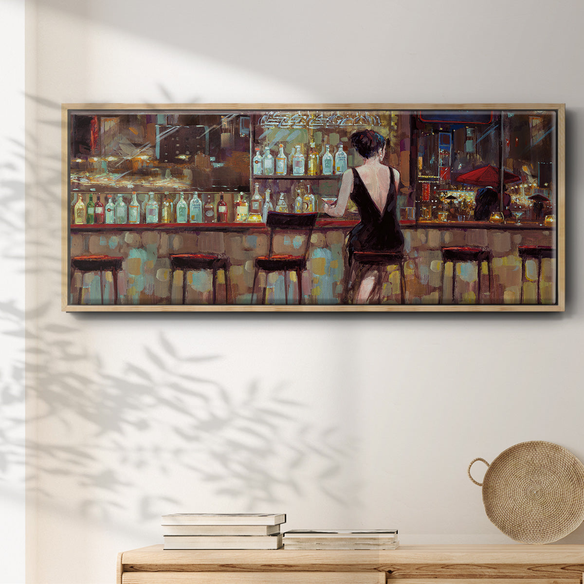 Elegant in Black - Floater Framed Canvas Print
