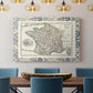 Bordered Map of France - Canvas Art Print