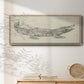 Crocodile Sketch - Floater Framed Canvas Print