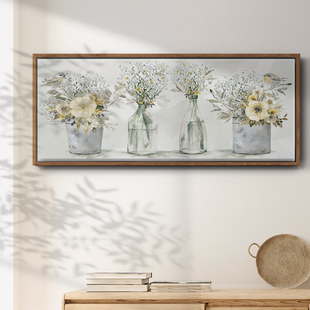 Farmhouse Bouquets - Floater Framed Canvas Print