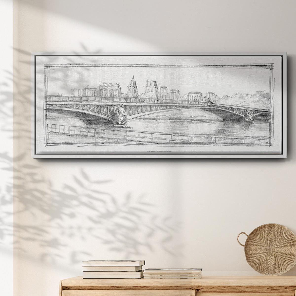 Pont Mirabeau - Floater Framed Canvas Print