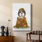 Landed in Autumn, Black and White Dog - Canvas Art Print