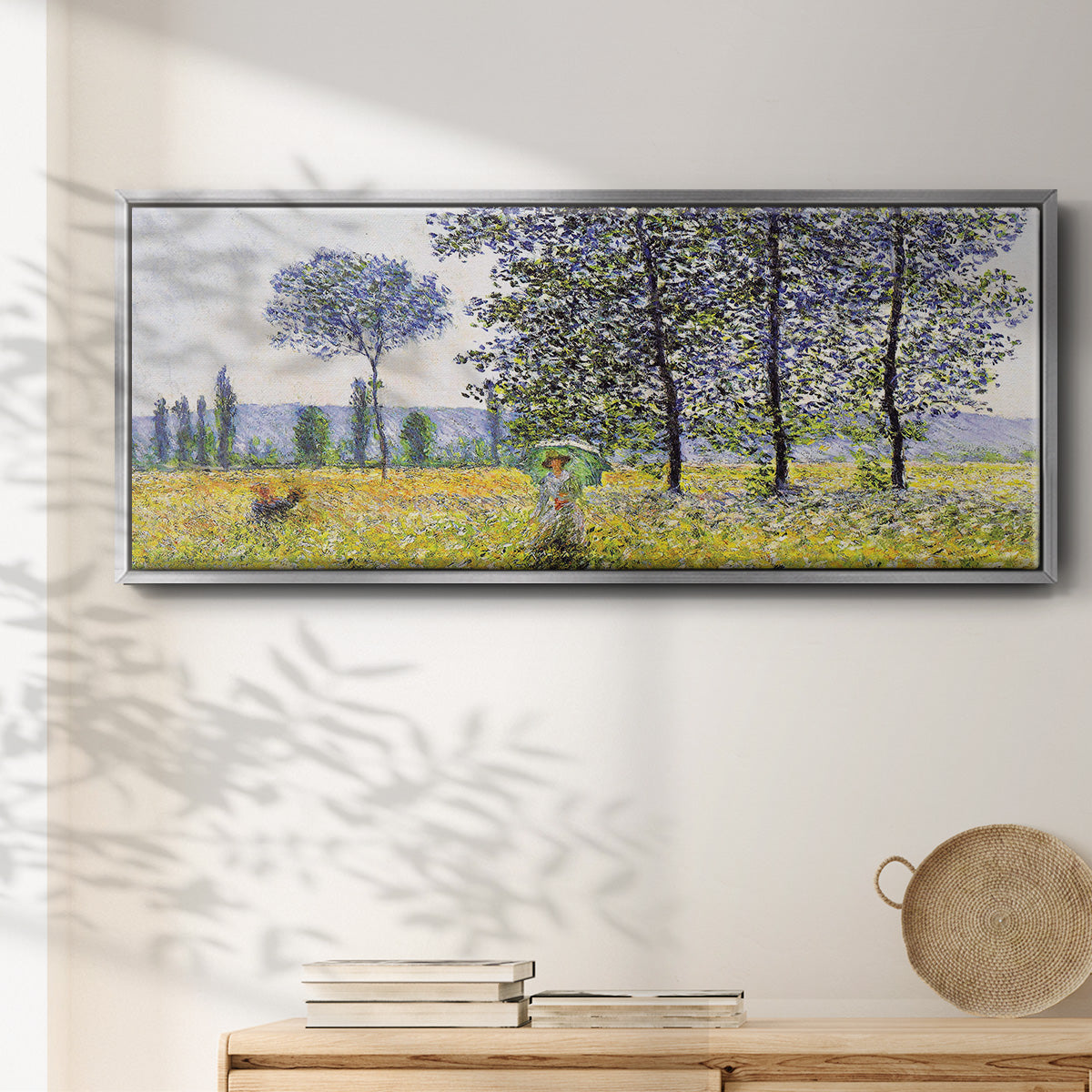 Sunlight Effect Under the Poplars, 1887 - Floater Framed Canvas Print