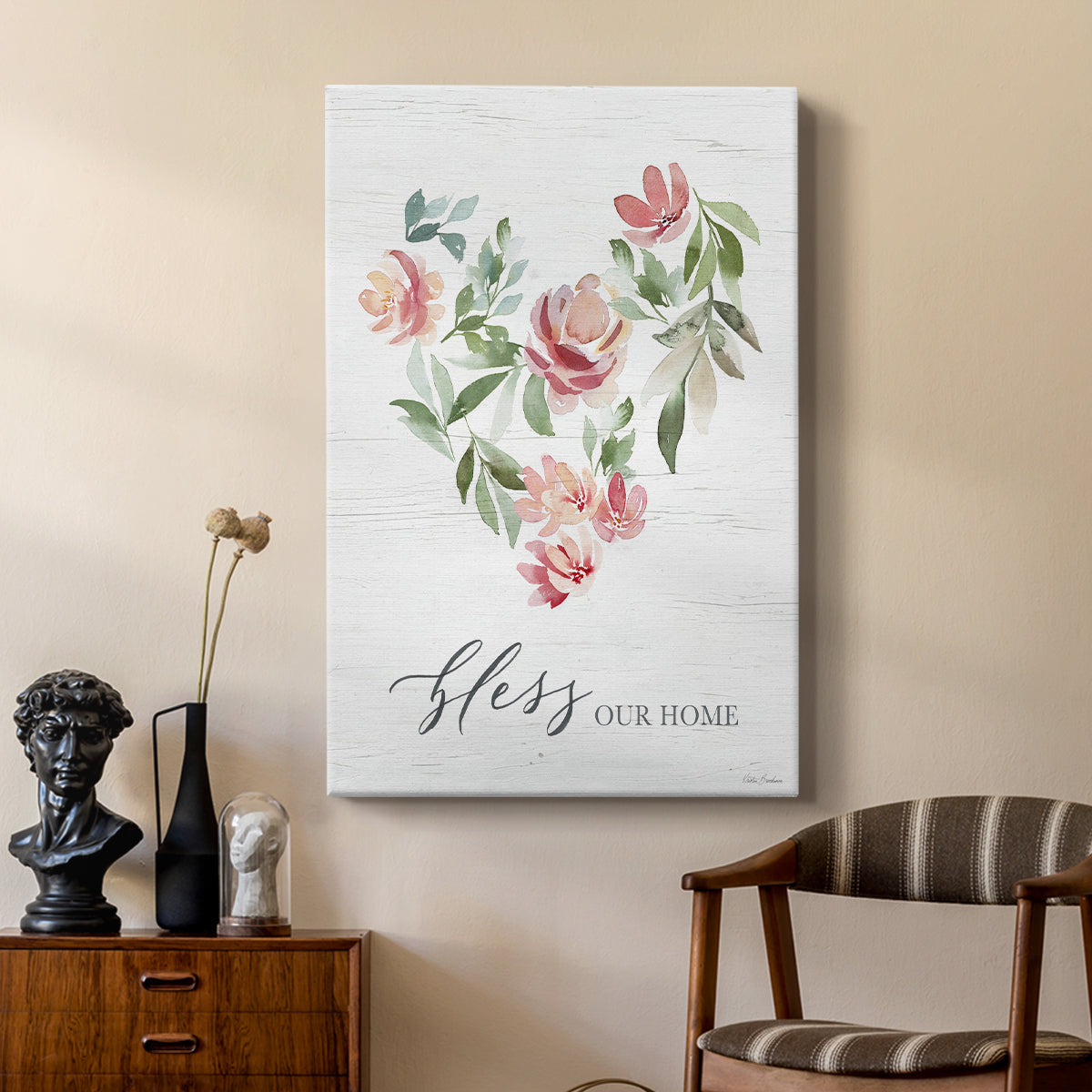 Paradise Floral Heart - Canvas Art Print