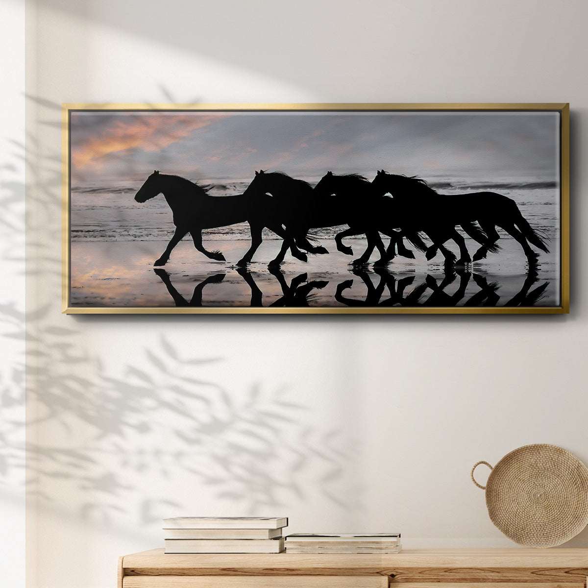 Beach Gallop - Floater Framed Canvas Print