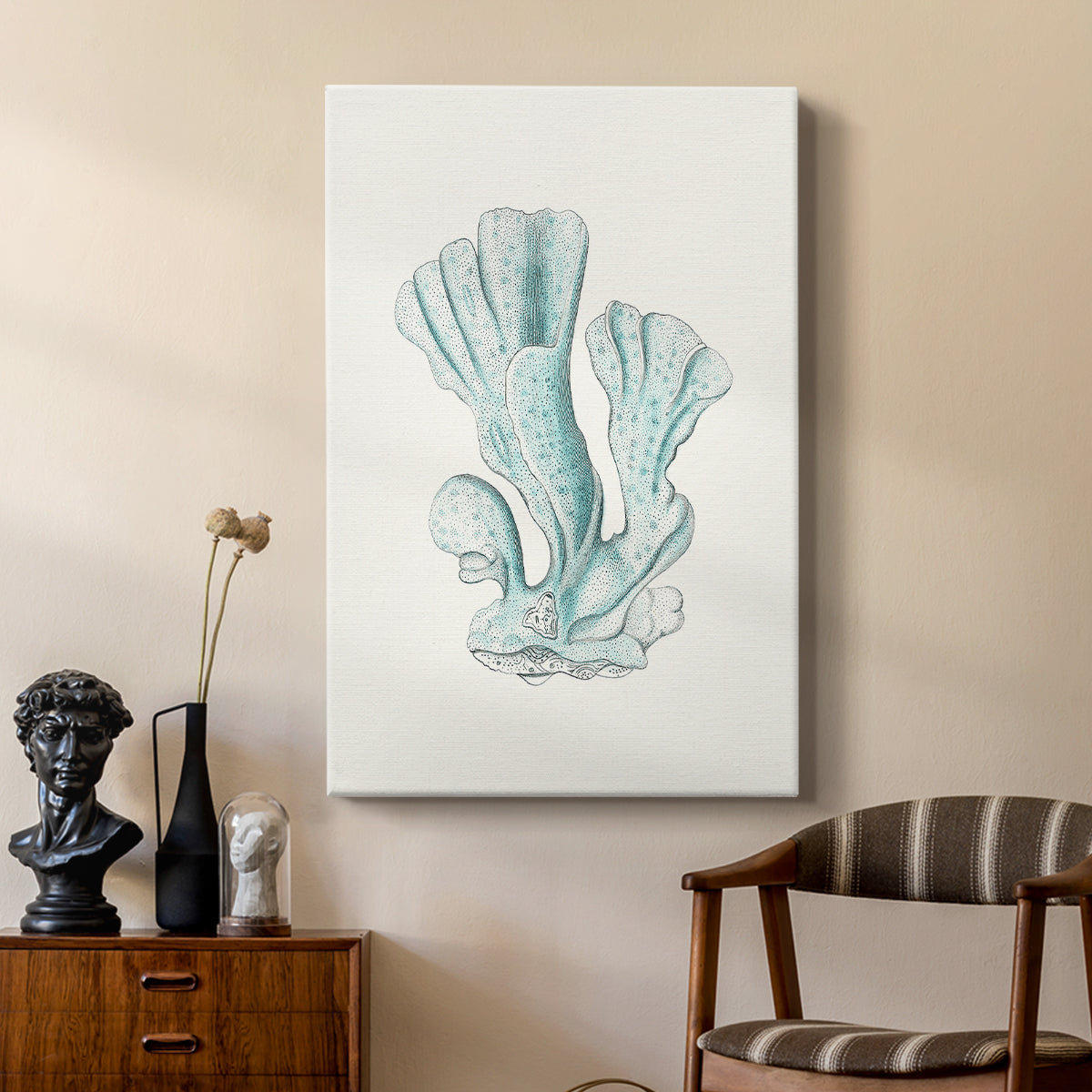 Antique Coastal Coral XI - Canvas Art Print