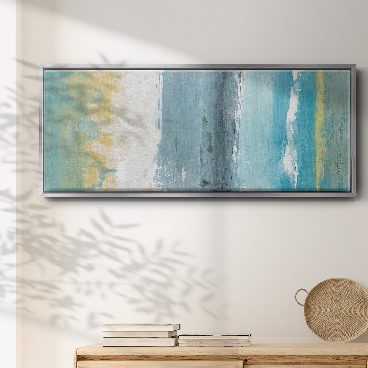 Beach Walk I - Floater Framed Canvas Print