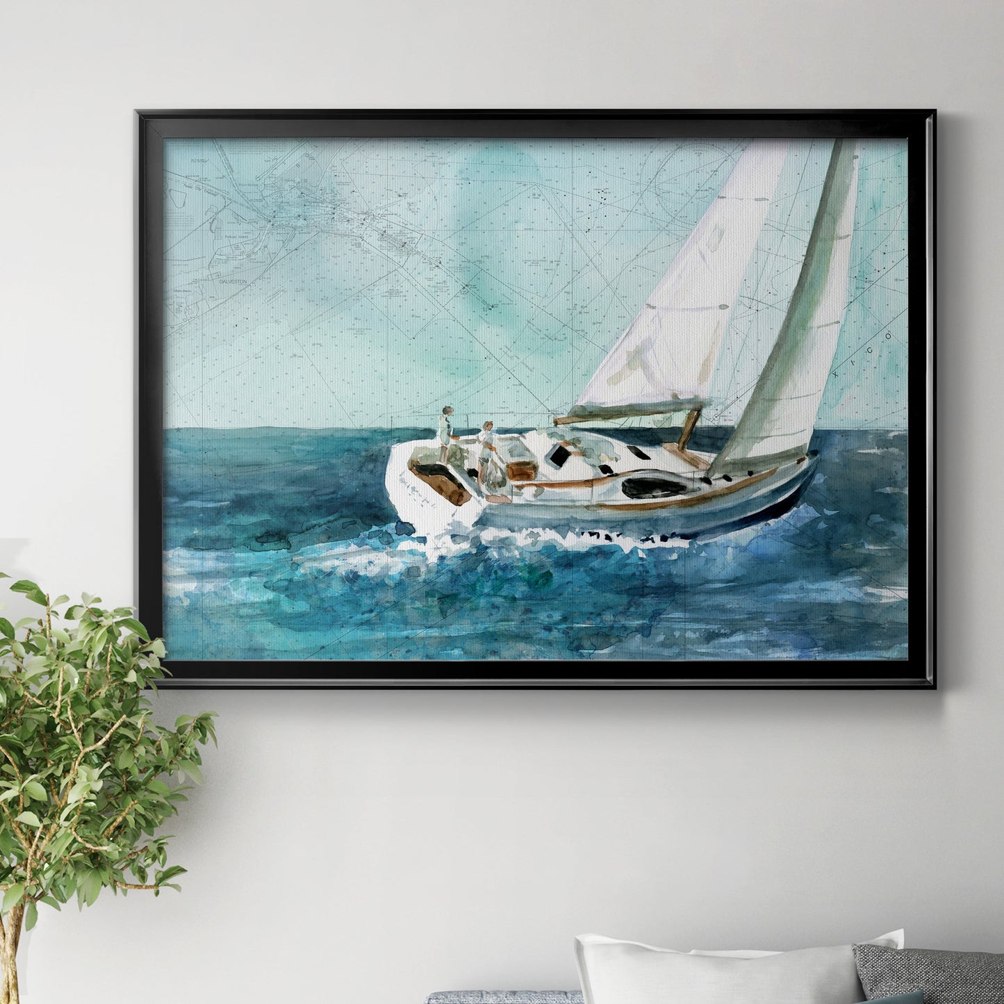 Coastal Sail Premium Classic Framed Canvas - Ready to Hang