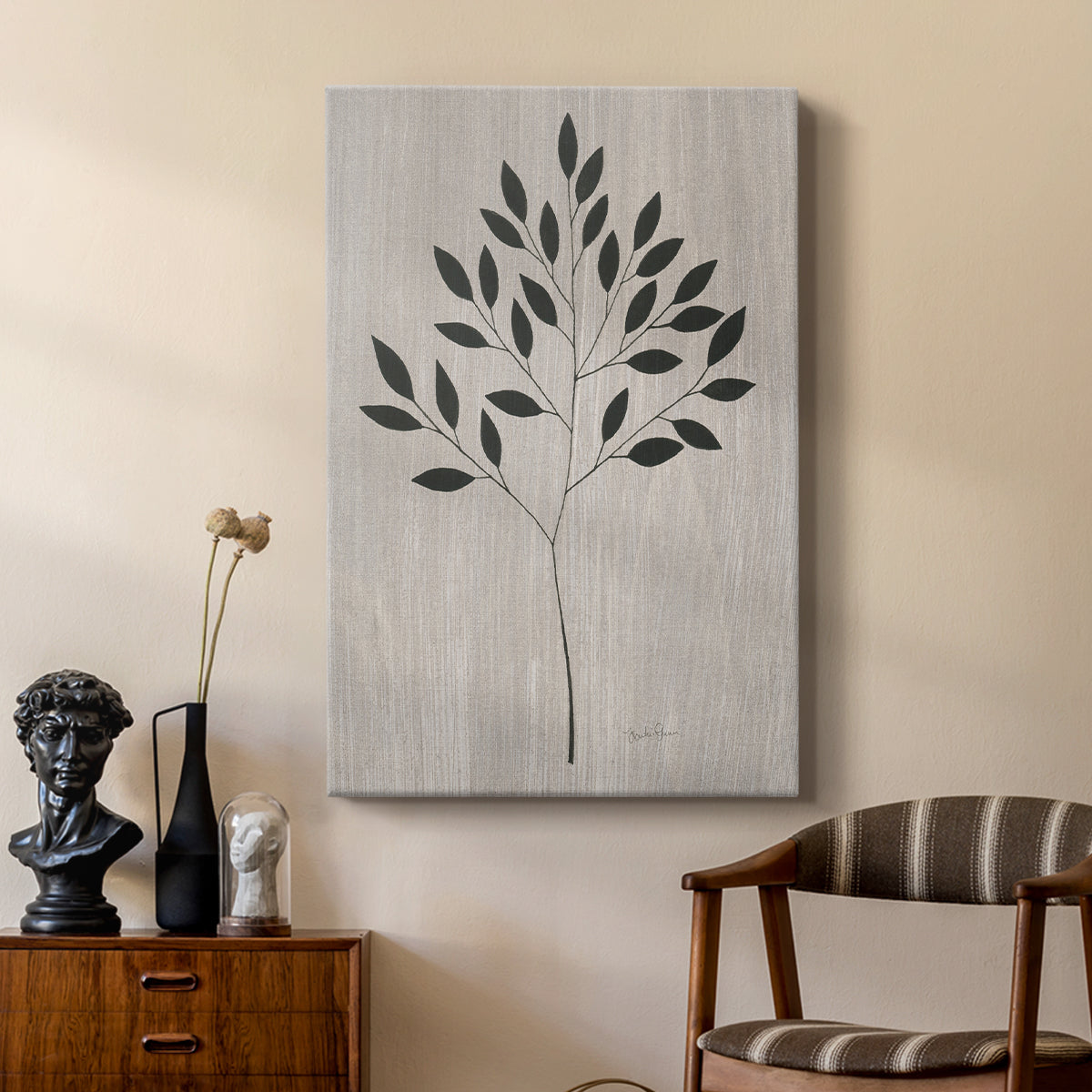 Leaves and Wood I - Canvas Art Print