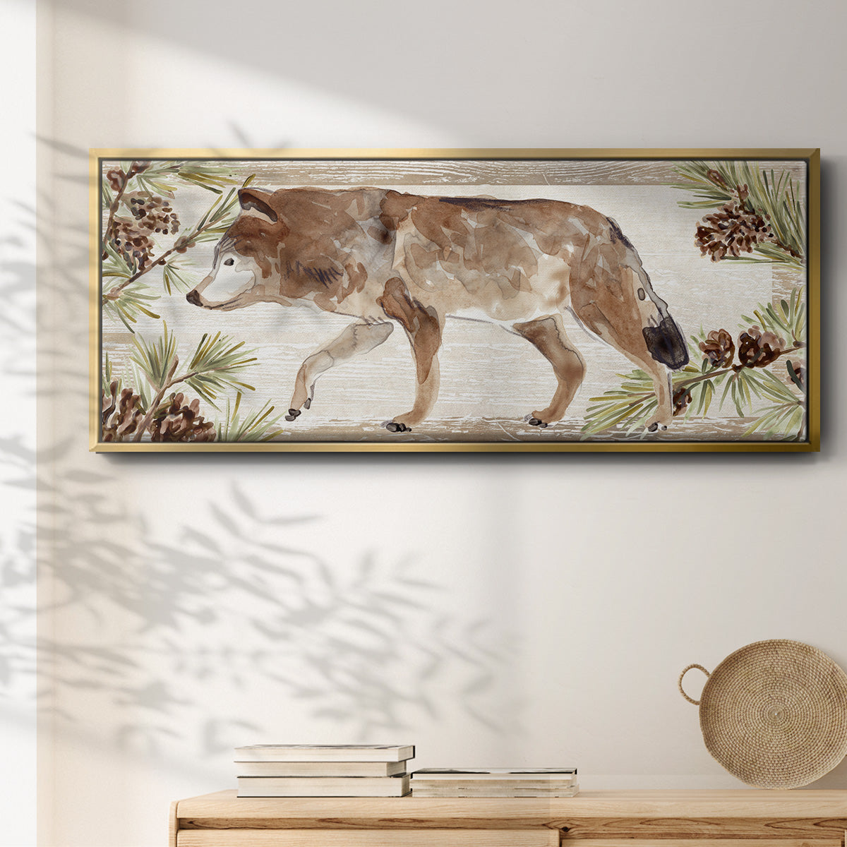 Rustic Barnwood Animals Collection D - Floater Framed Canvas Print