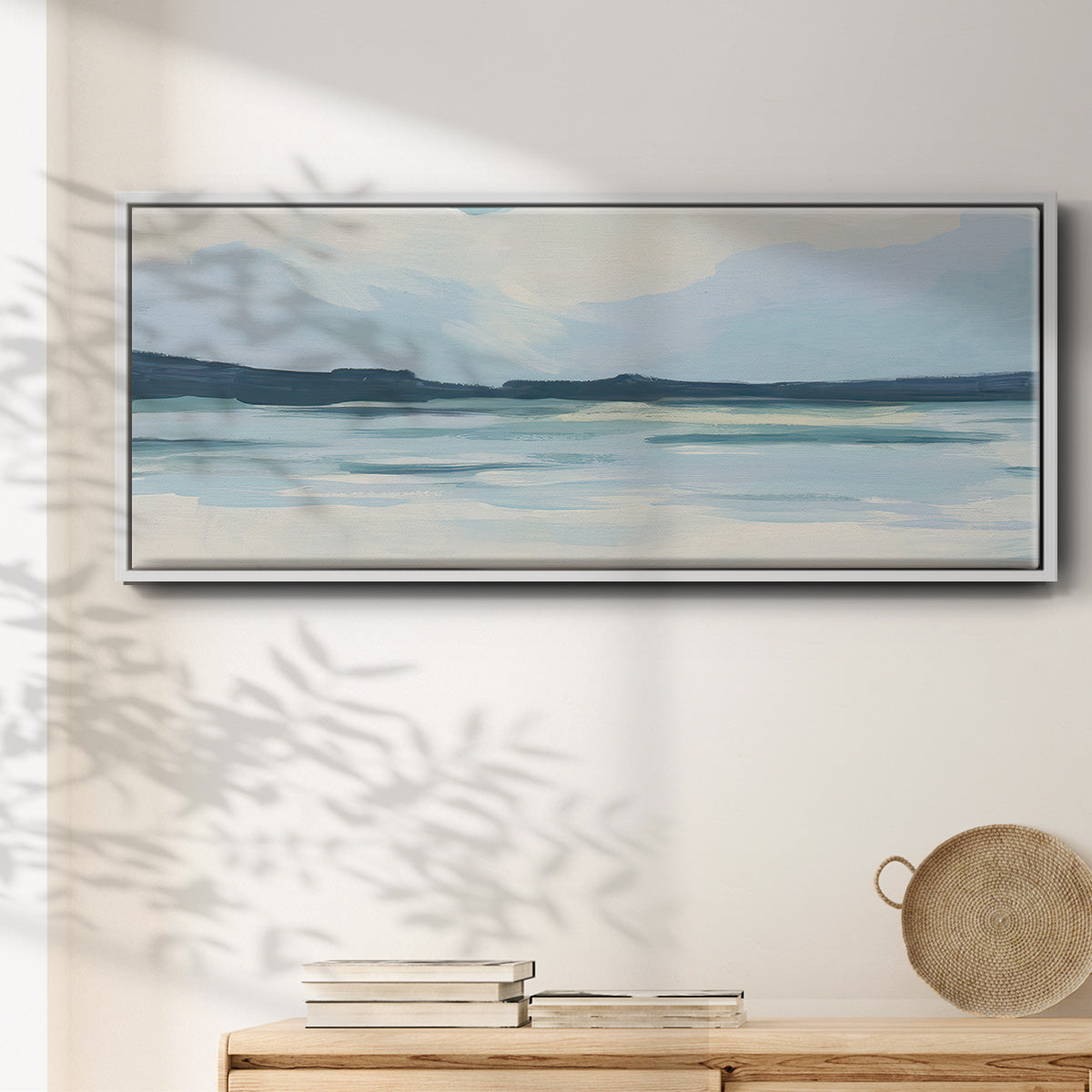 Cream Coastline I - Floater Framed Canvas Print