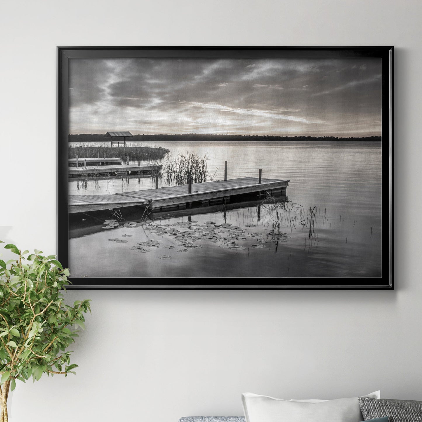 Soft Summer Sunrise - Modern Framed Canvas Print