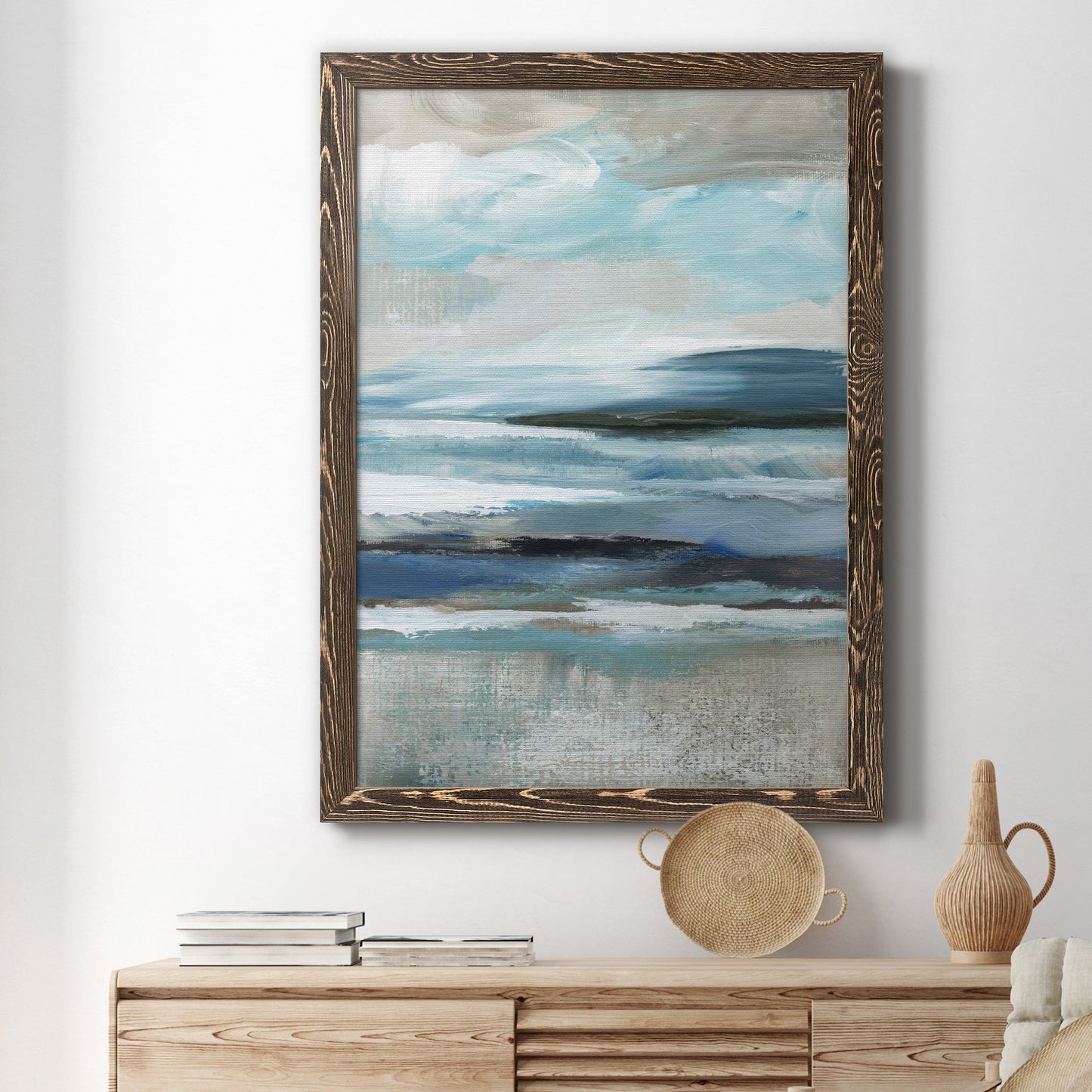 Distant Drama II - Barnwood Framed Canvas Print