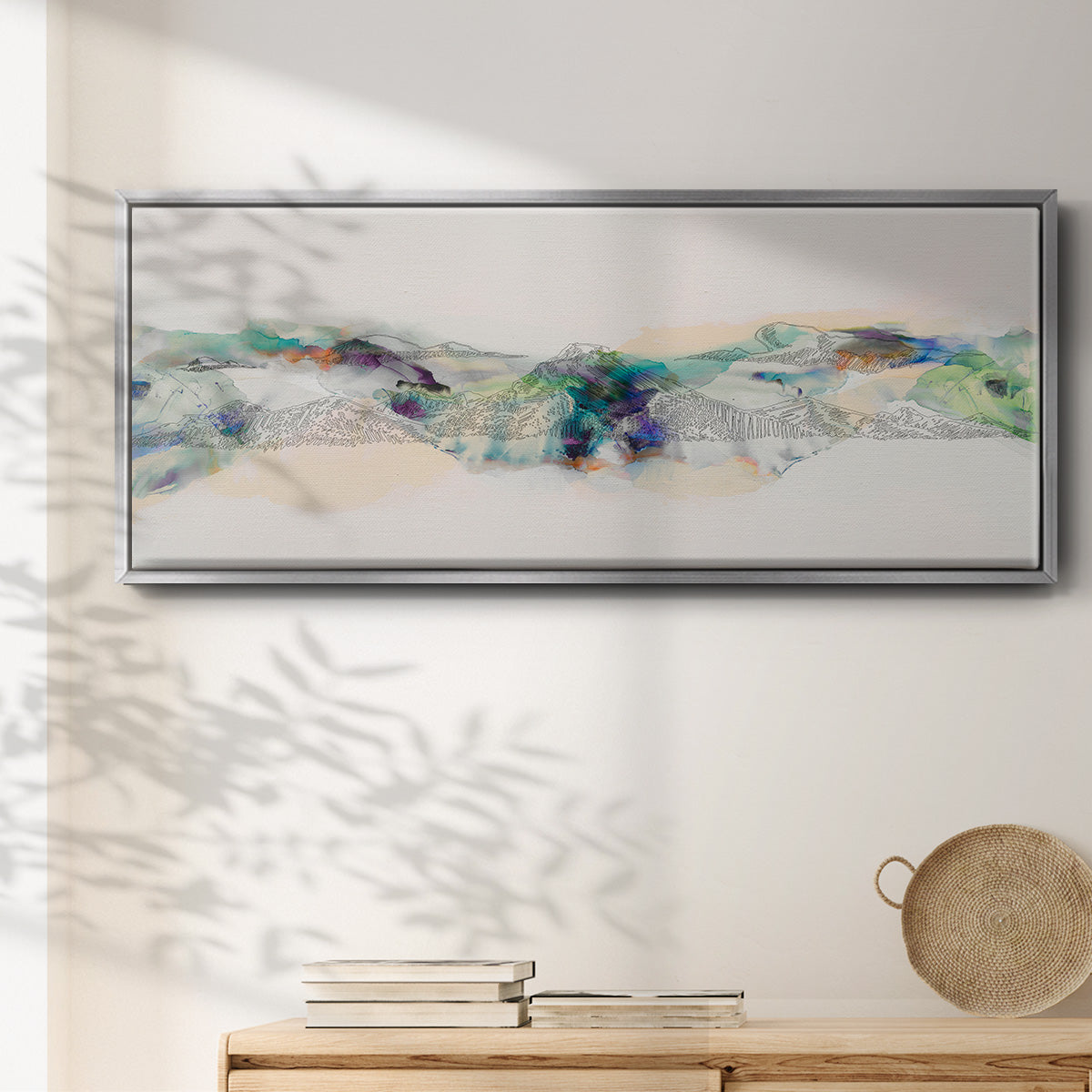 Abstract Mountain Range - Floater Framed Canvas Print