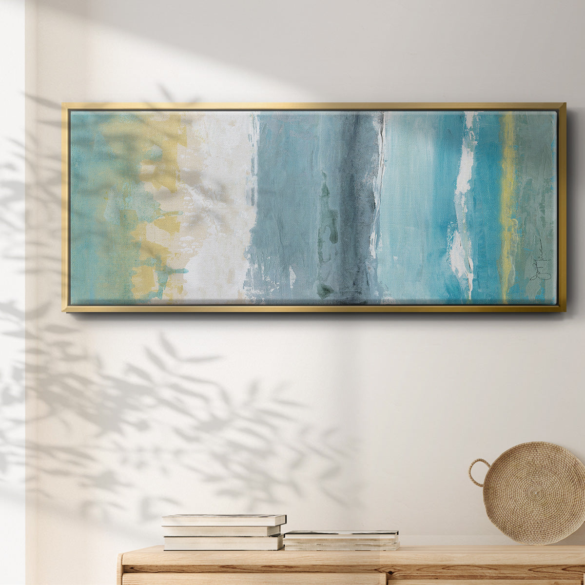 Beach Walk I - Floater Framed Canvas Print