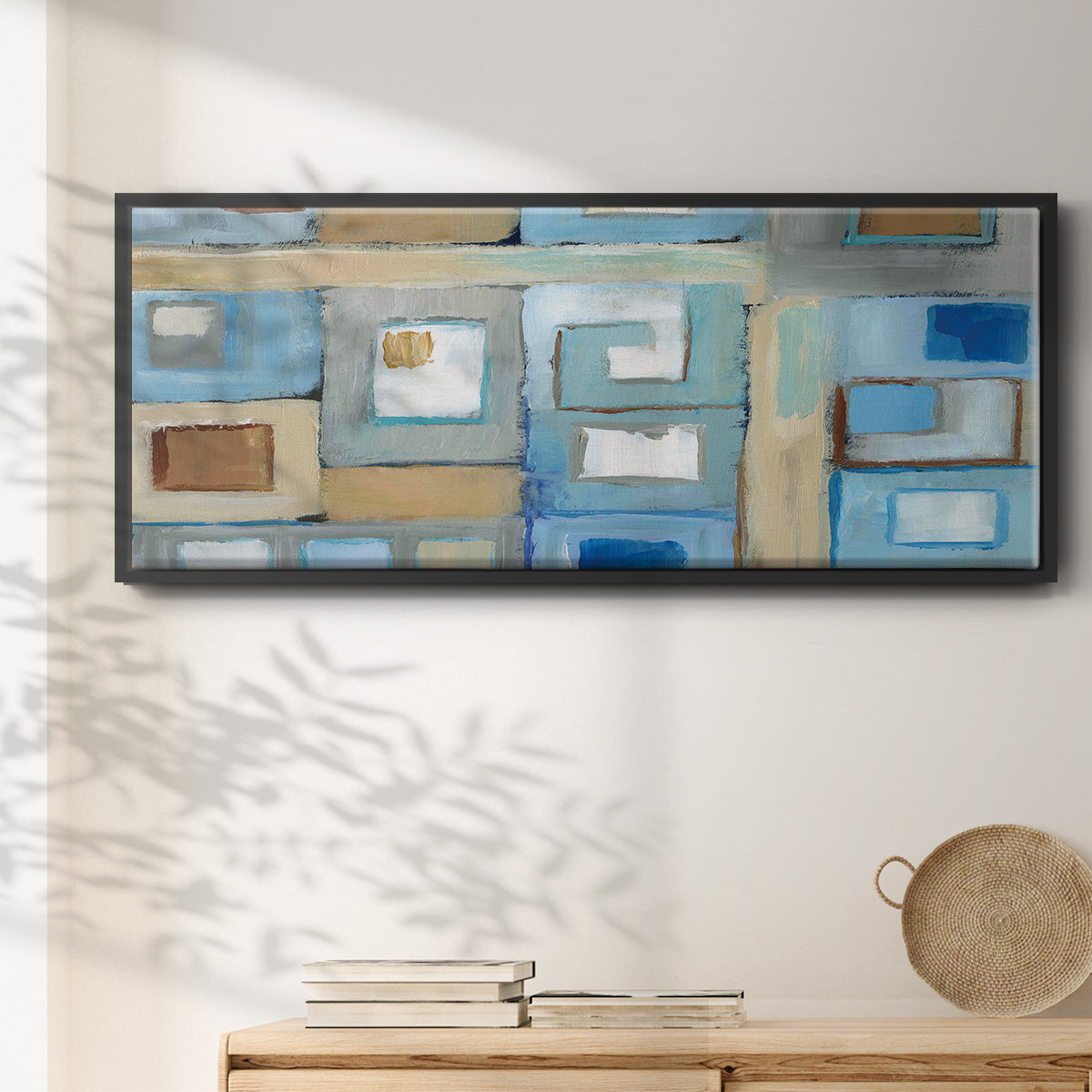 Variation on Greek Key II - Floater Framed Canvas Print
