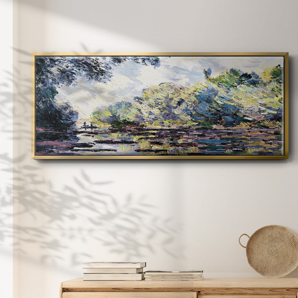 Section of the Seine, Near Giverny, 1885 - Floater Framed Canvas Print
