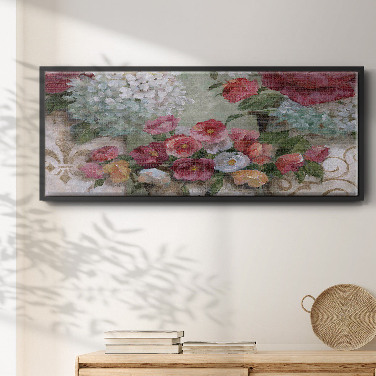 Contained Blooms - Floater Framed Canvas Print