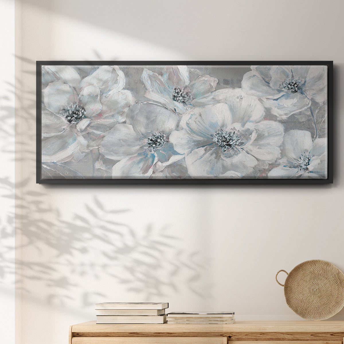 Soft Teal Summer - Floater Framed Canvas Print
