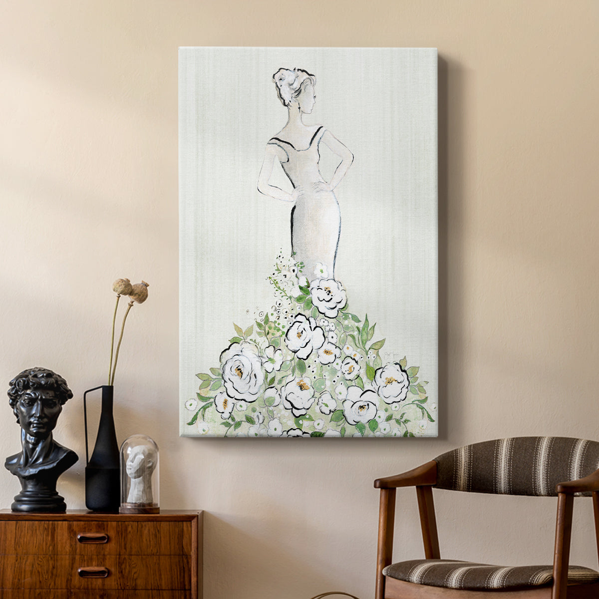 Fashion Floral Figurative - Canvas Art Print