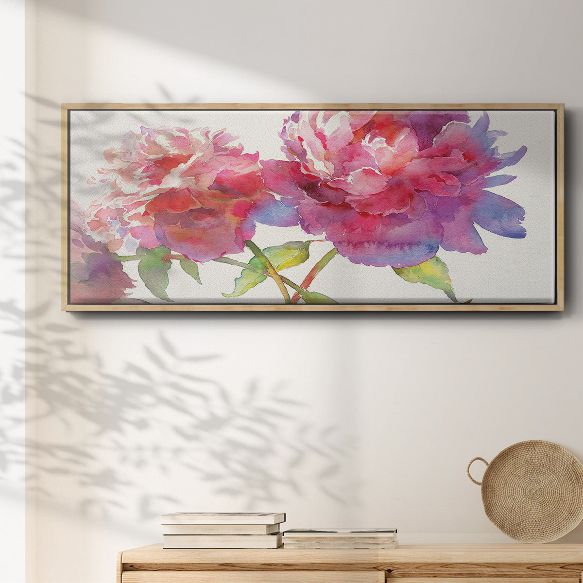 Prize Peonies II - Floater Framed Canvas Print