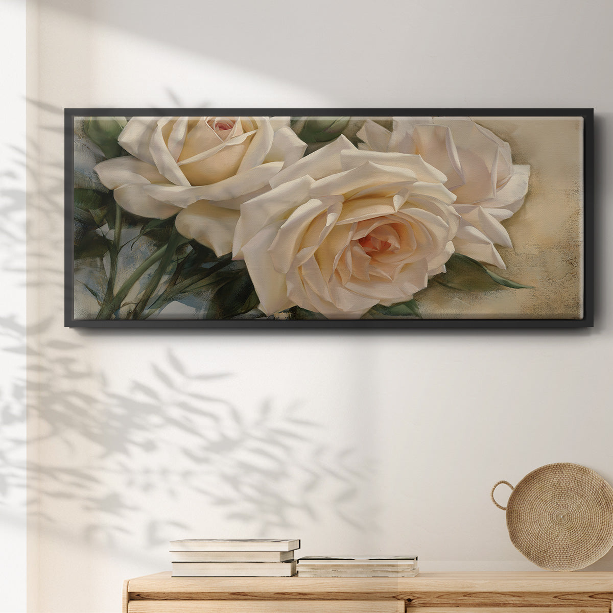 La Roseraie I - Floater Framed Canvas Print