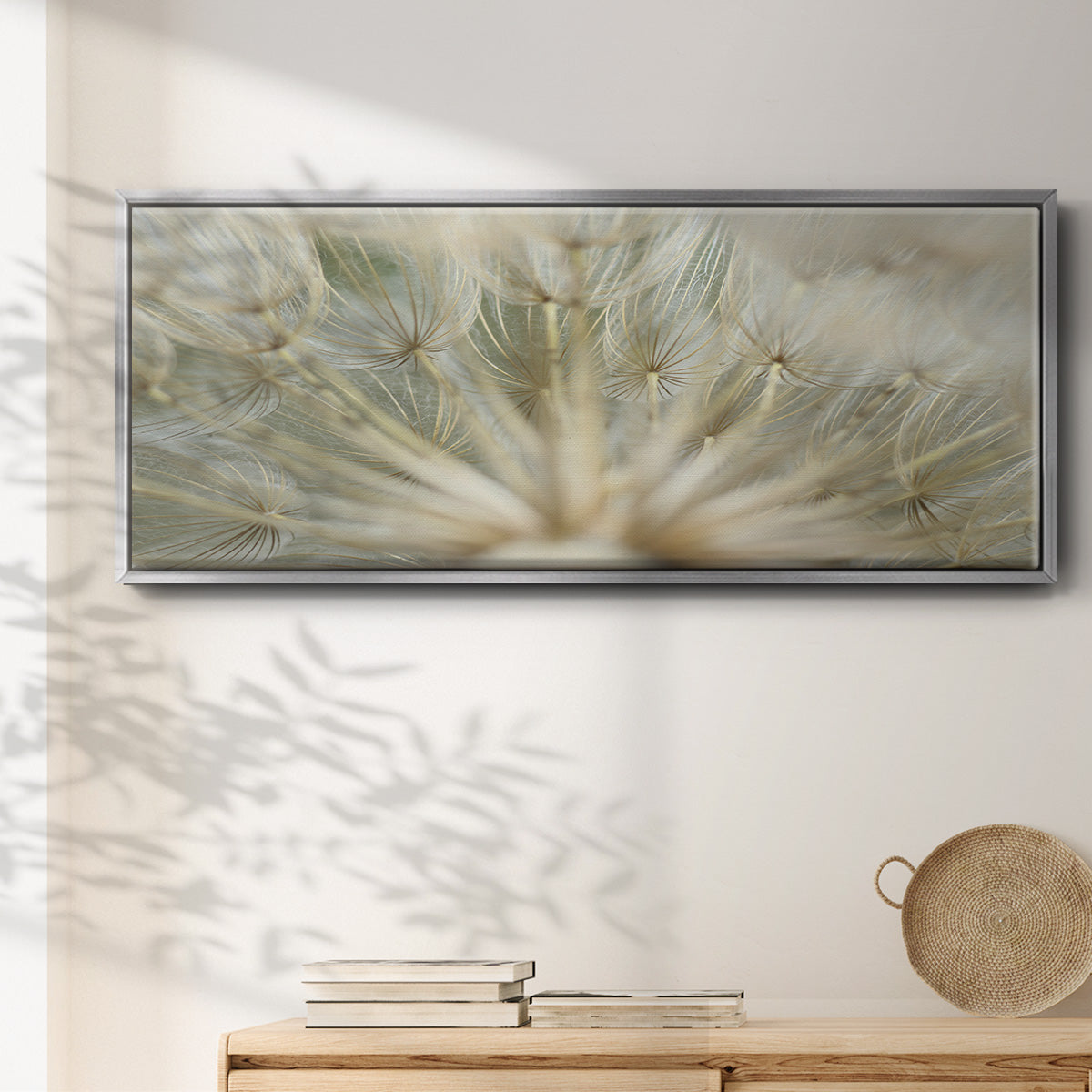 Macro Dandelion IV - Floater Framed Canvas Print