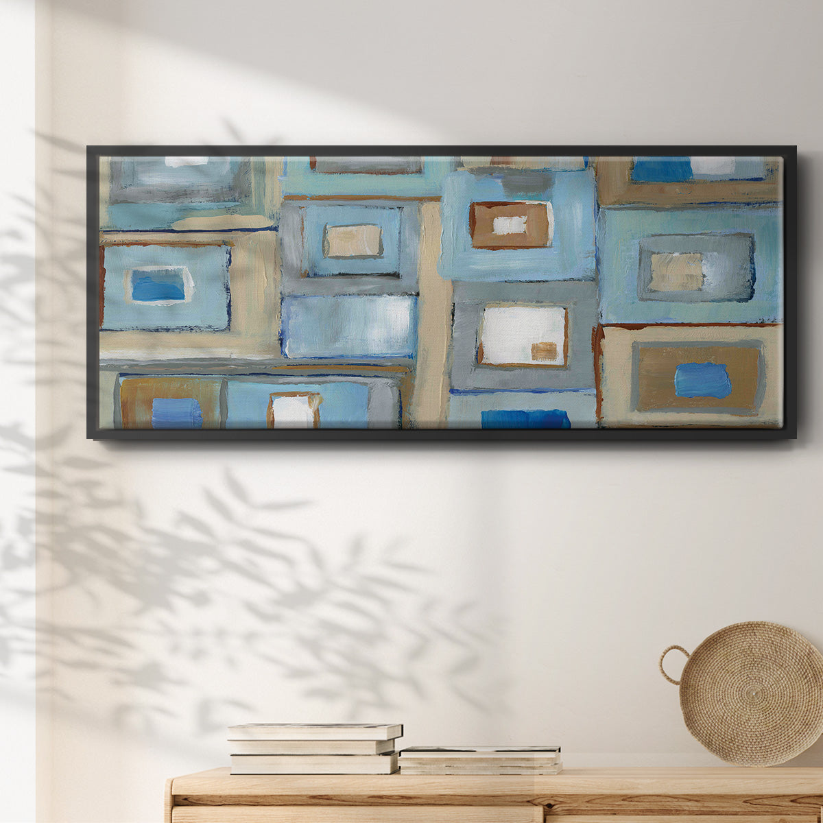 Variation on Greek Key I - Floater Framed Canvas Print