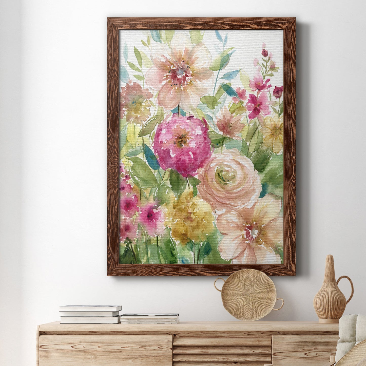 Jardin de Fleurs - Premium Canvas Framed in Barnwood - Ready to Hang